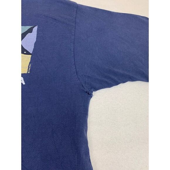 Vintage Carmel By The Sea Shark T-Shirt Blue XL Bay Area Monterey Ocean - Picture 8 of 8